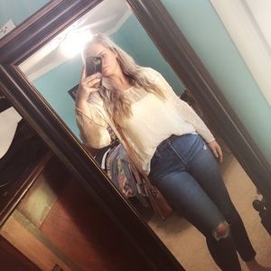 Cream hippie/boho style blouse